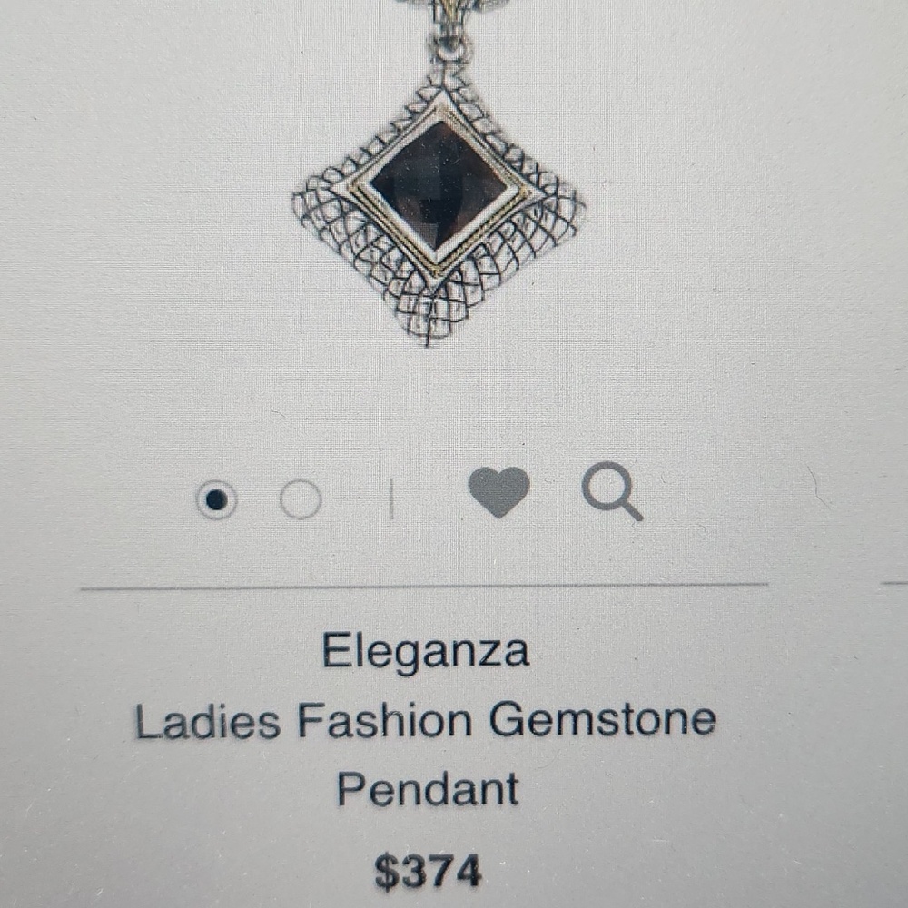 ELEGANZA Smoky Quartz, Diamond, 925 Silver, 18K gold pendant, preloved - Picture 3 of 15